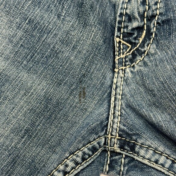 Silver Jeans Co Gordie Mens 38x32 (38x31) Blue Denim Thick Stitch - Picture 4 of 16